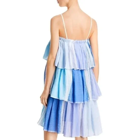 Lemlem Womens Esthal Colorblock Short Dress Swim Cover-up Blue XS $495, swim New - Picture 2 of 13
